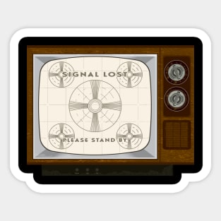 Retro tv with vintage test pattern signal lost Sticker